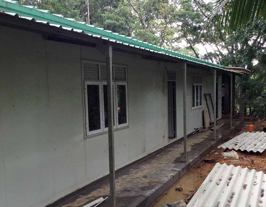 Construction of Police Building using pre fabricated panels at Kalawana